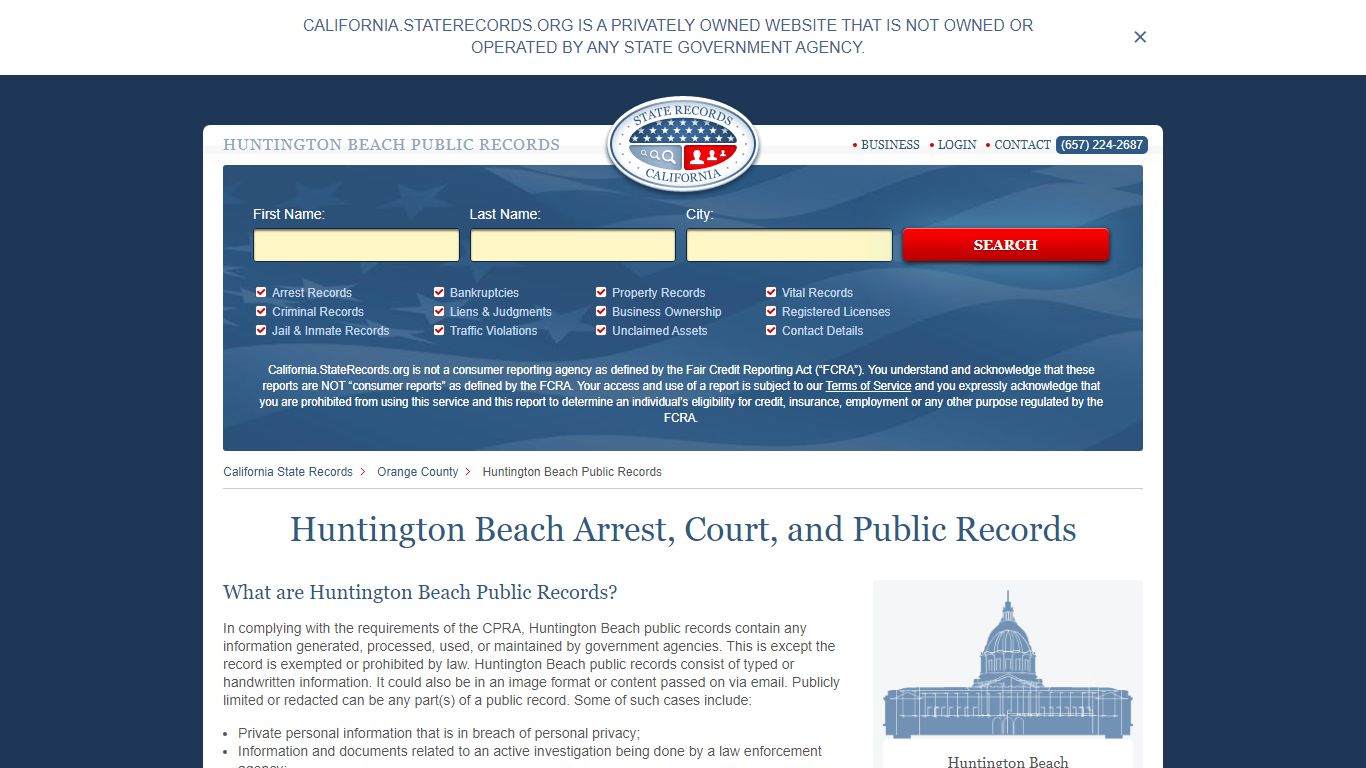 Huntington Beach Arrest and Public Records | California ...